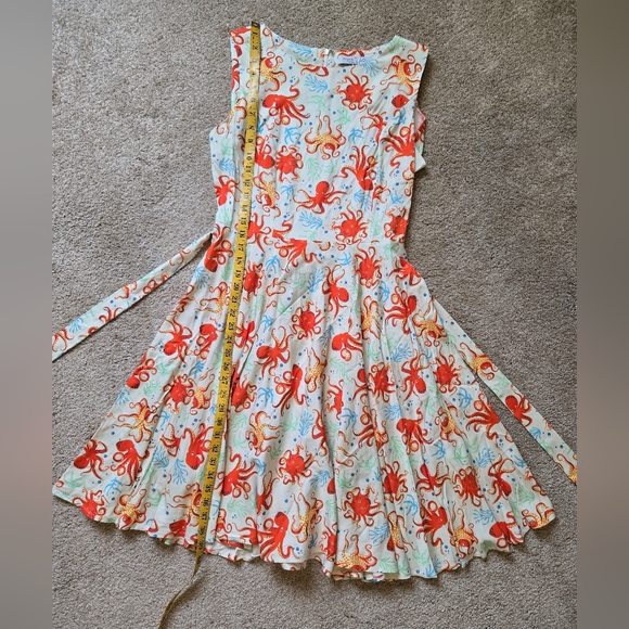NWT Miss Lulo Octopus Print Ruby Style Dress Size L - Picture 8 of 11